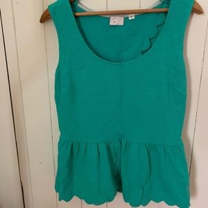 ANTHROPOLOGIE - 9-H15 StCl Green peplum top